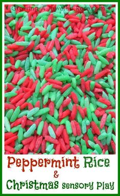 peppermint rice and christmas sensory play