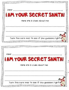 three santa gift tags with the words i am your secret santa