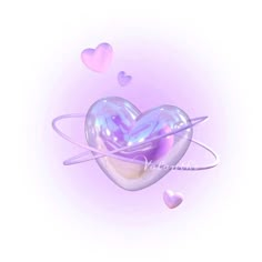 a heart shaped object floating in the air with hearts around it