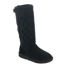 PRICES MAY VARY. Cable knit upper Tasman cable knit, Suede heel counter, TPU button, Button and elastic closure, Functional zipper for easy on and off Medial zipper 17mm UGGplush 60% upcycled wool, 40% lyocell lining and insole SugarSole EVA outsole Uggs Black Boots, Uggs Lowmel Black, Ugg Boots Black, Black Ugg Boots Ugg, Knit Ugg Boots, Kids Uggs, Ugg Classic, Kids Luggage, Luxury Store