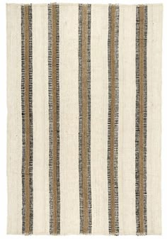 a beige and black striped rug on a white background