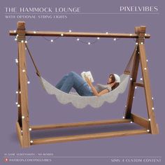 the hammock lounge with original string lights is available in multiple colors and sizes