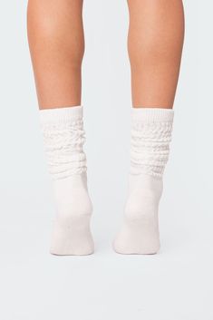 PRODUCT INFO Socks Slouchy scrunch design Cotton, Spandex Measurements (In): Length 20.1 Item care: Wash with similar color Scrunch Socks Outfit, Slouch Socks Outfit, Fendi Socks, Scrunch Socks, Bday Wishlist, Clothes Wishlist, Ruffled Socks, Slouch Socks, Christmas Board