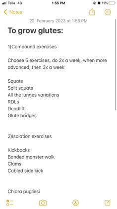 an iphone screenshot showing the workout schedule for women and how to use it on their phone