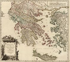 an old map of the kingdom of greece