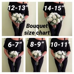 four pictures show the size of a woman's shirt with flowers in each section