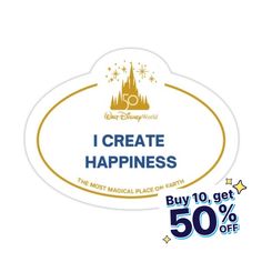 the disney world sticker is on sale for $ 50 off, and it says i create