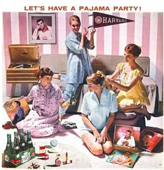 Vintage Master Class :: Prof. Gitte on the 1960s Slumber Party – pinup friends Super Party, Party Aesthetic, Sleepover Party, Slumber Party, Ideas Party, Ap Art, Vintage Advertisement, Slumber Parties