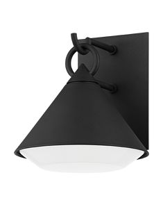 a black wall light with a white light on the side and an open bulb at the top