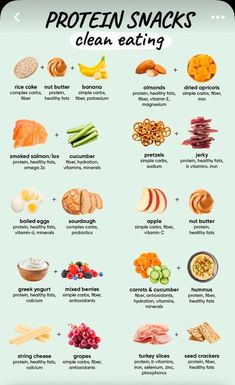 an info poster showing the different types of protein snacks