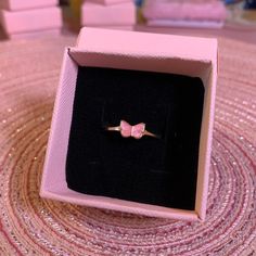 Butterfly Princess Ring - Daisie Boutique Delicate Adjustable Butterfly Promise Ring, Dainty Adjustable Butterfly Promise Ring, Trendy Butterfly Jewelry For Gift, Gift Jewelry With Pink Bow, Cute Pink Jewelry As A Gift For Her, Adjustable Jewelry With Cute Design Gift, Delicate Pink Flower Ring For Gift, Delicate Pink Flower Ring Gift, Delicate Pink Flower Ring As Gift