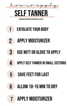 How To Apply Self Tanner in 7 Steps How To Exfoliate Before Self Tanner, How To Apply Fake Tan, Best Way To Apply Self Tanner, Diy Tanning Lotion Self Tanner, Diy Self Tanner Long Lasting, Self Tanner Tips Face, Self Tanner For Pale Skin, How To Use Self Tanner, How To Apply Self Tanner Evenly