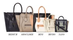 Celine-Luggage-Sizes_Row Celine Bag Luggage, Tas Celine, Celine Box Bag, Celine Micro Luggage, Celine Mini Luggage, Celine Box, Celine Nano Luggage, Dream Bags, Luggage Sizes