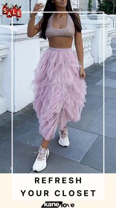 Mesh Layer Skirts Trendy Summer Party Maxi Skirt, Summer Midi Ruffled Skirt, High Waist Summer Tulle Skirt, High Waist Tulle Skirt For Summer, Casual Spring Tulle Skirt, Spring Party Tulle Skirt Bottoms, Spring Party Tulle Bottoms, High Waist Spring Tulle Skirt, Casual Tulle Skirt For Summer