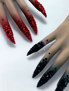 Bejeweled Nails, Nail Gloves, Paint The Town Red, Unicorn Poop, Burlesque Costumes, Horror Movie Characters, Celebrity Design, Dipped Nails, Fantasy Makeup