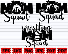 mom squad wrestling mom and dad svg files