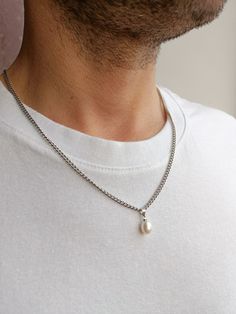 Mens pearl necklace, Real pearl chain y2k choker, Mens chain necklace, Surfer gemstone beaded choker, y2k pearl chain necklace men, Boyfriend gift ideas Pearls have long ceased to be in the arsenal of only women. Men easily complement their look with a classic string of pearls or a single pearl on a chain. It is not only fashionable and stylish, but also beautiful. Give this necklace to your boyfriend, believe me, he will not remain indifferent. I only use natural freshwater pearls so I don't ha Mens Pearl Necklace, Y2k Choker, Pearl Necklace Real, Pearl Necklace Men, Chain Necklace Men, Men Necklaces, Mens Chain, Single Pearl Necklace, Real Pearl Necklace