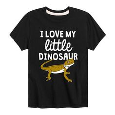 Max out his casual style with this boys' Love My Little Dinosaur graphic tee. Max out his casual style with this boys' Love My Little Dinosaur graphic tee. Crewneck Short sleevesFABRIC & CARE Cotton, polyester Machine wash Imported Size: Small. Color: Black. Gender: male. Age Group: kids. Material: Cotton Blend. Dinosaur Graphic Tee, Dinosaur Tshirt, Dinosaur Graphic, Fabric Care, Casual Style, Graphic Tee, Graphic Tees, Cotton Blend, Short Sleeves