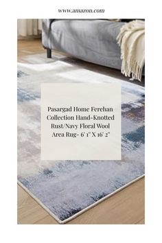 an area rug with the words passagd home exchange collection hand - knotted rugs / navy floral wood area rug