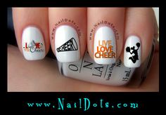 Cheerleading Nails, Football Nails, Orange Nail, Pink Nail, Cheer Mom, Orange Nails, Us Nails