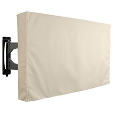 a wall mounted tv arm with a beige cover on it's back and side