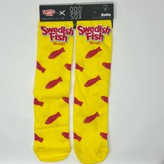 Nwt Odd Sox - Novelty Men’s Socks - Size 6-13 - Swedish Fish Fish Socks, Fish Color, Sock Store, Swedish Fish, Crazy Socks, Christmas 2024, Dream Clothes, Mens Socks, Red Yellow