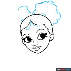 How to Draw a Black Girl Cartoon Really Easy Drawing Tutorial Cartoon Pictures For Drawing, Pictures For Drawing Easy, How To Draw A Black Girls Face, Pictures For Drawing, Hair Stenciling, Beautiful Cartoon, American Cartoons, Drawing Tutorial Face, Cartoon Drawing Tutorial