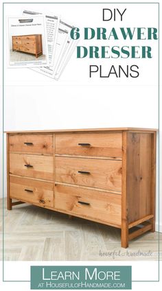 the diy drawer dresser plans with instructions for how to make it and what to use them