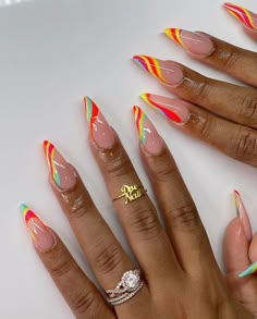 June has started and you need the best June nail designs to start enjoying the summer time this year. Gorgeous long ballerina nails, almond nails, square Gelx Apres Nail Designs, June Nail Designs, June Nails, Neon Nail Designs, Unghie Sfumate, Kutek Disney, Long Stiletto, Vacation Nails, Bright Nails