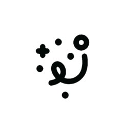 the word q is written in black ink on a white background with circles and dots