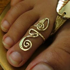 12k Gold Filled Long Toe Ring Toe Jewelry, Gold Toe Ring Jewelry For Festival, Gold Plated Toe Rings, Toe Ring, Elegant Metal Toe Ring, Gold Wire Toe Ring, Spiritual Metal Toe Ring Jewelry, Gold Toe Rings, Long Ring