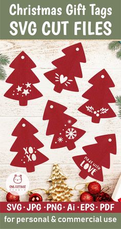 the christmas gift tags svg cut files are available for personal and commercial use on this page