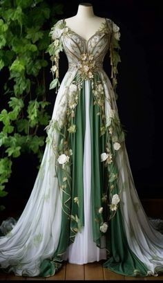 Nordic Dress Wedding, Wizard Wedding Dress, Nature Ball Gown, Forest Elf Wedding, Earth Tone Wedding Dress, Fairycore Bridesmaid Dresses, Virgo Wedding Dress, Magical Forest Wedding Dress, Midevil Dresses Princesses