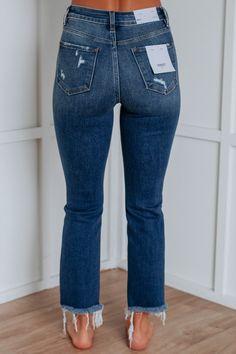 Details: Bella Vervet Jeans High Rise Minimal Distressing Raw Edge Frayed Hems Fading/Whiskering Good Stretch Straight Jean Fit with Slightly Wider Hems Shorter Length Zip Fly Button Closure Available in 2 Washes Rise: 10.5" Inseam: 26.5" Leg Opening: 14" Material: 65% Cotton, 21% Polyester, 12% Viscose, and 2% Spandex We are recommending true to size! Vervet Jeans, Happy List, Western Fits, Jean Fit, Comfy Sandals, Coastal Grandma, Stylish Sandals, Stylish Boots, Comfortable Flats