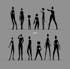 the silhouettes of various people in different poses