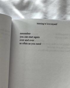 an open book with the words learning to love yourself