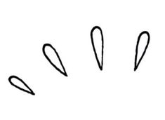 three black and white lines are drawn in the shape of four hands, with one hand extended