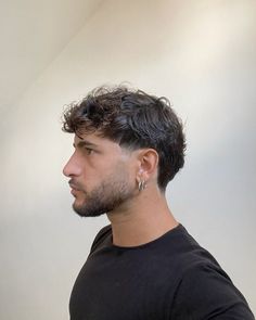 Hairstyle man Taper X Mullet, Modern Mullet For Men With Straight Hair, Curly Modern Mullet, Men’s Hair, Medium Mullet, Taper Fade Mullet, Mullet Hairstyle Mens, Haircut References, Football Hairstyles