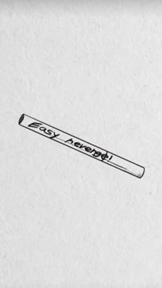 a black and white photo of a pencil with the words easy nerdy written on it