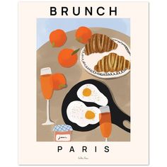 a poster with an image of breakfast on it