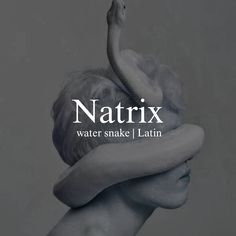 a woman's head with a snake wrapped around it and the words nattrix written in white