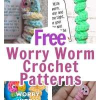 there are many different crochet patterns on this page and the text is free worry worm crochet patterns