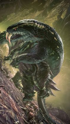 an image of a giant monster with sharp teeth on its head and claws in his mouth