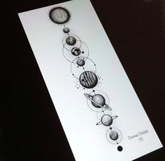 a drawing of the solar system on paper