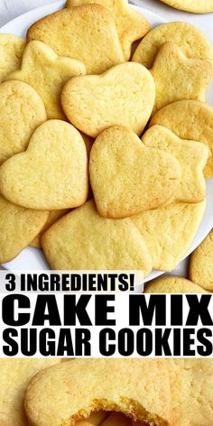 three ingredient cake mix sugar cookies on a plate