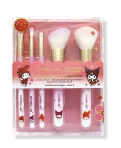 The Creme Shop X My Melody & Kuromi Lunar Makeup Brush Set 2023 Sold Out NEW Sanrio🌸 Apply and blend with ease using The Crème Shop x Hello Kitty & Friends elite set of ultra-soft makeup brushes, crafted with plush synthetic bristles. Versatile and durable for precise application. Includes Precise Shader Brush Blending Brush Angled Detailer Brush Blush Brush Powder Brush Beauty Room Vanity, Lilly Pulitzer Outfits, Hello Kitty Makeup, Makeup Accesories, Soft Makeup, Shop Makeup, Fancy Makeup, Blush Brush, Birthday Wishlist