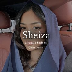 sheiza - meaning, kindness origin, and arabic text on the front seat of a car