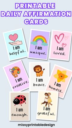 printable daily affirmation cards for kids