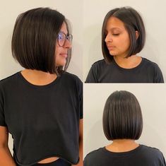 Hair Back View, Short Hair Back View, One Length Haircuts, One Length Hair, Short Hair Back, Modern Bob, Short Hair Tomboy, Cool Short Hairstyles