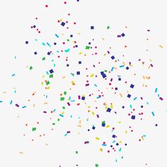 multicolored confetti sprinkles are flying in the air on a white background